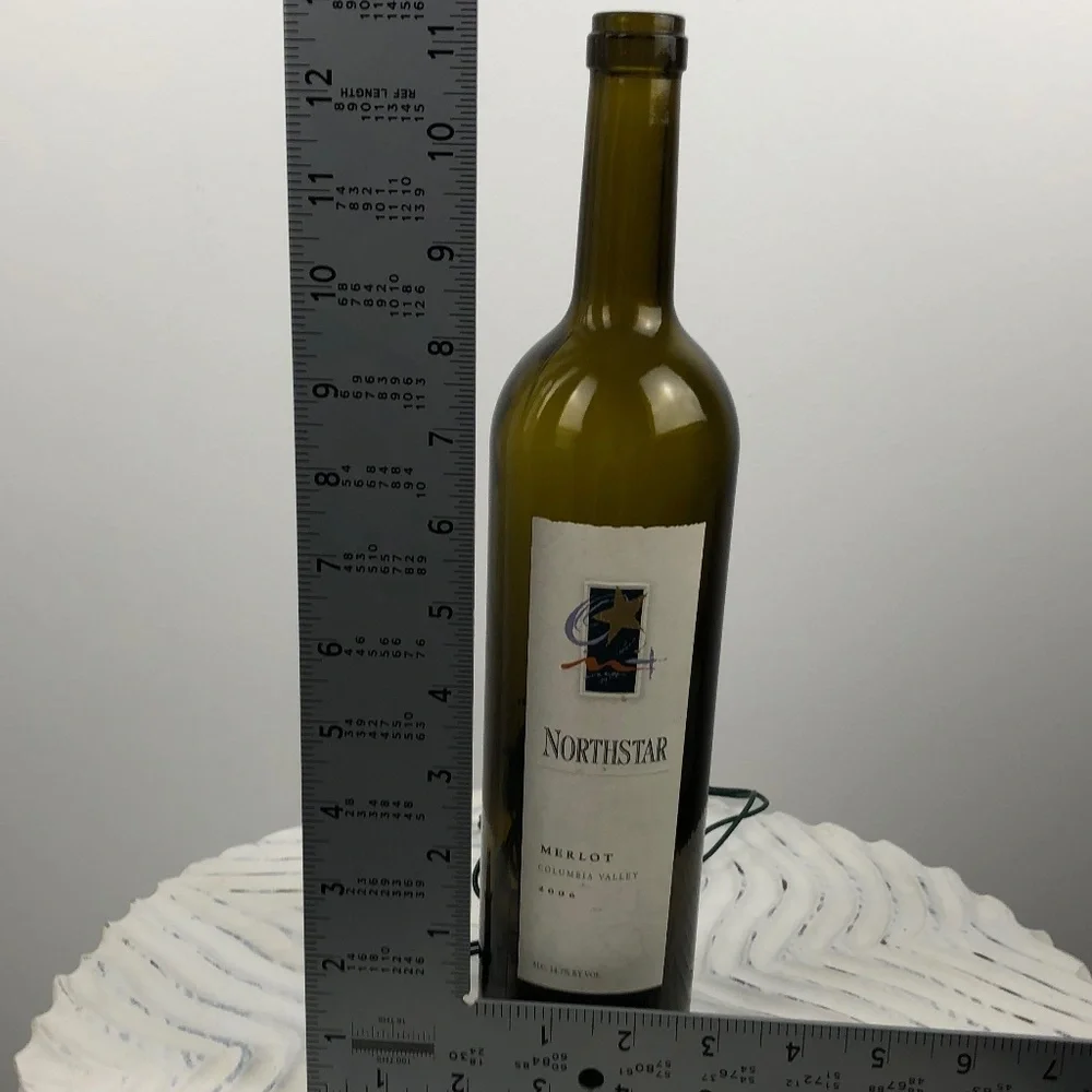 Handmade Wine Bottle with Corded Lights - Wine Bottle with Christmas Lighht